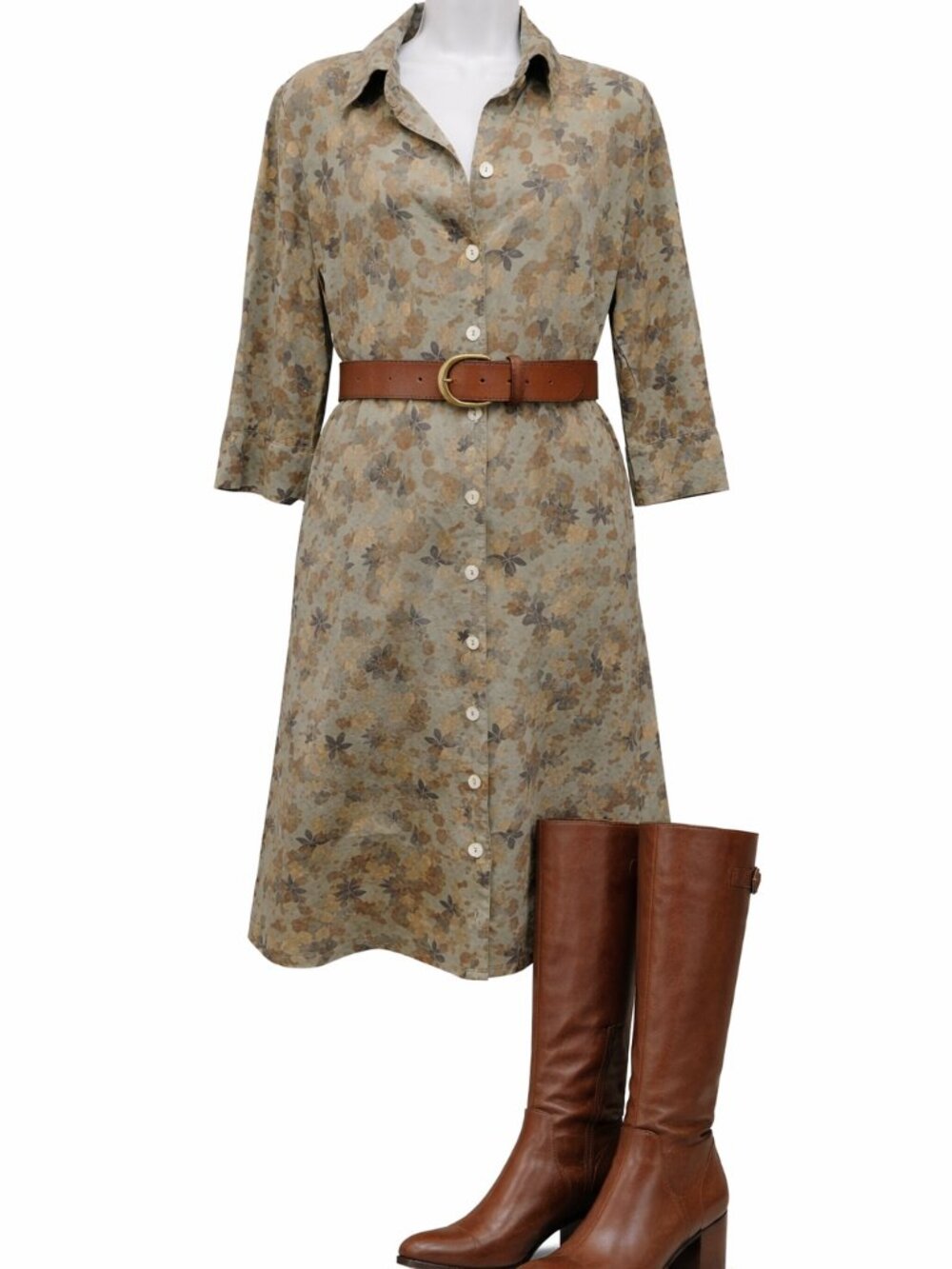 Vintage Norm Thompson Button Down Floral Dress